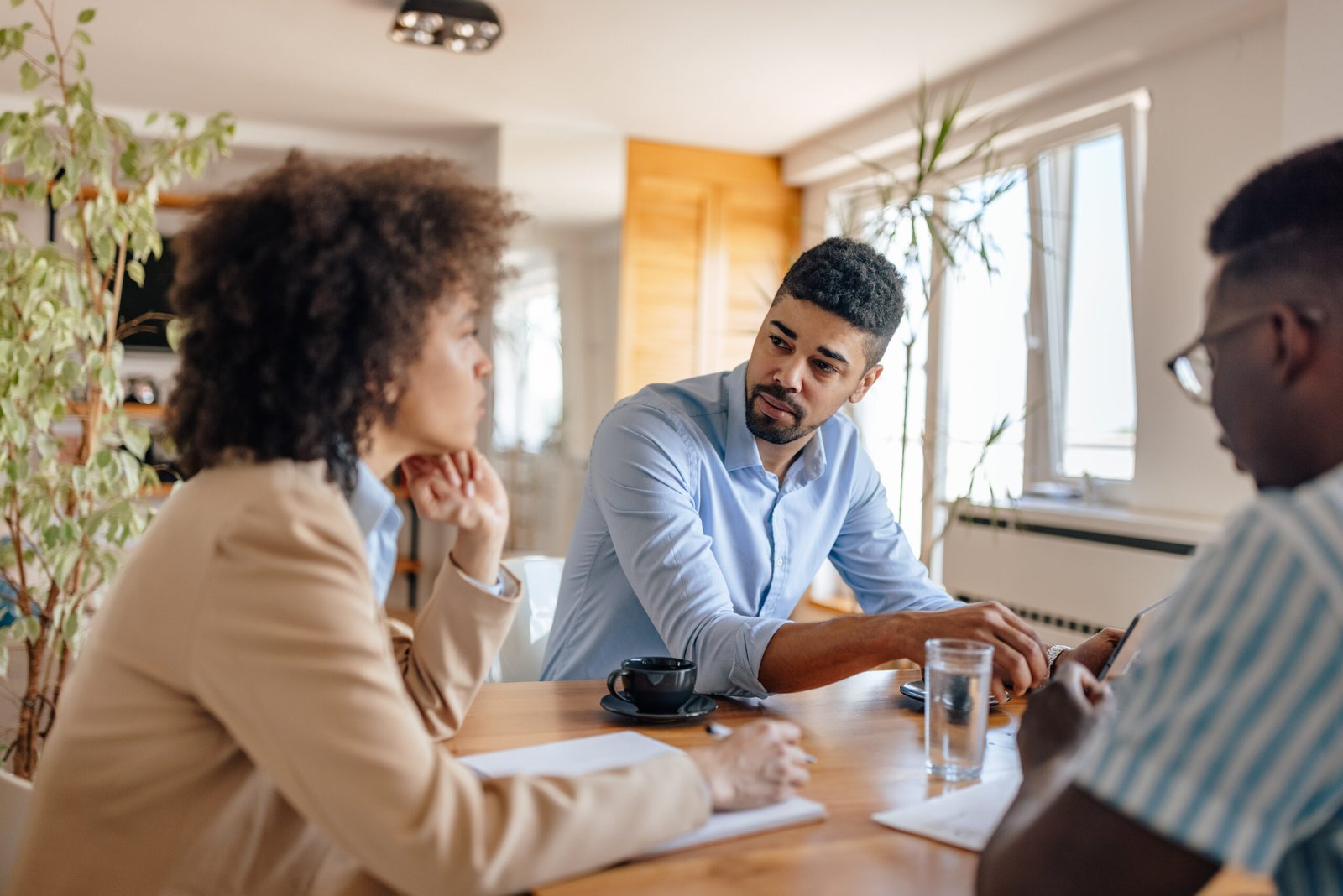 Mortgage professionals discussing home financing options